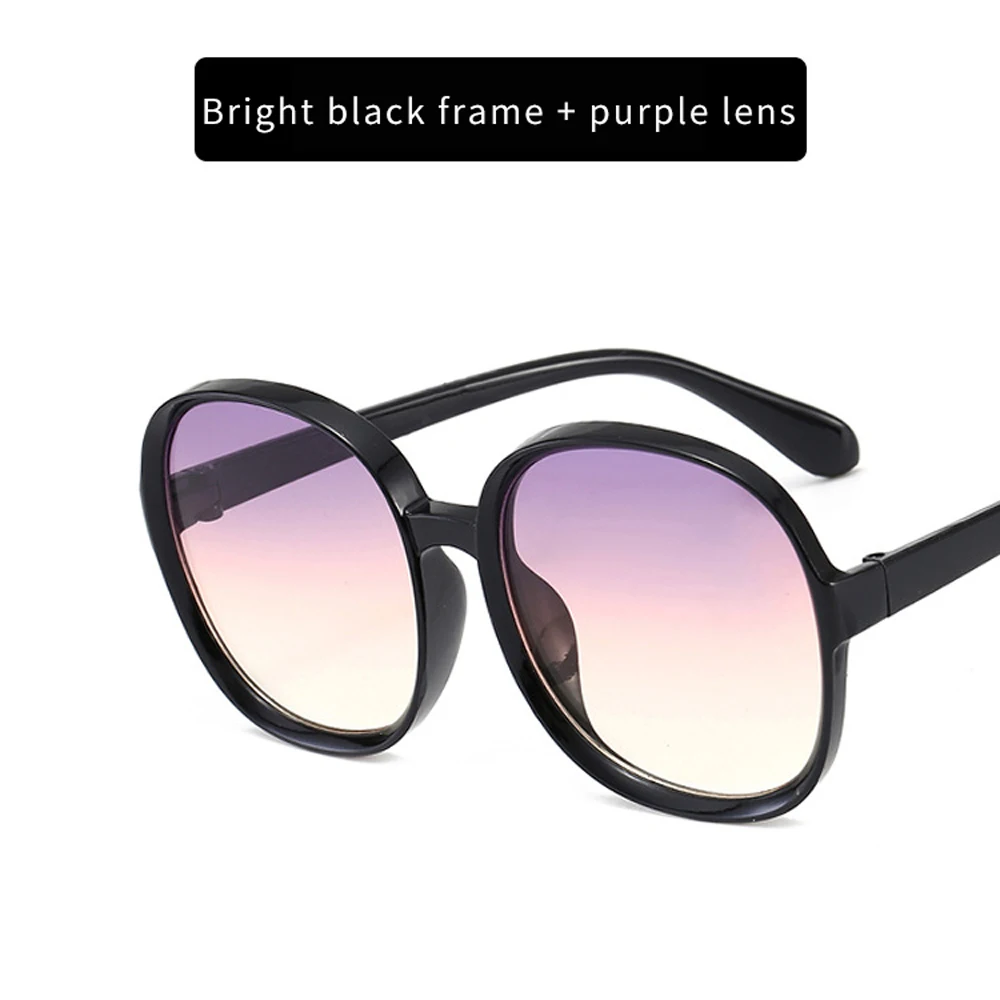 Black round oversized sunglasses ladies big frame bright female mirror unisex gradient hip-hop shadow | Аксессуары для одежды