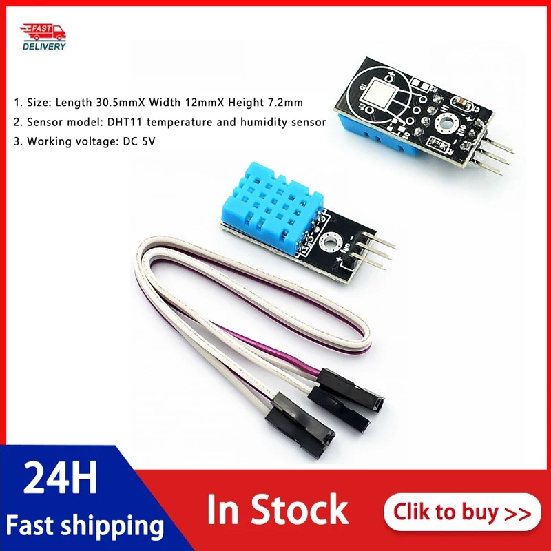 

1PC Temperature And Relative Humidity Sensor DHT11 Module With Cable DC5V/3.3V For Arduino Diy Kit 2021 NEW Automation Modules
