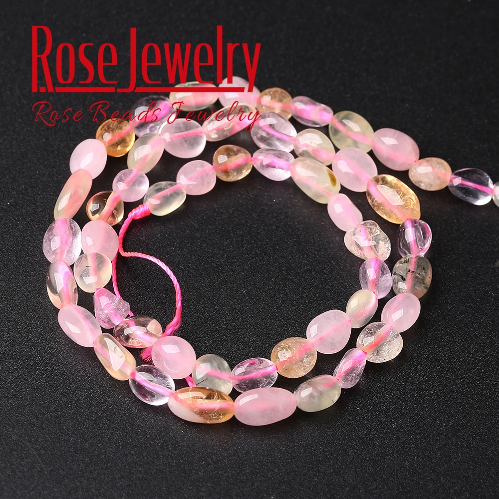 8-10mm Irregulary Pink Yellow Crystal Beads Natural Loose Stone Strand 15&quot Inches for Jewelry Making DIY Bracelet Necklace | Украшения