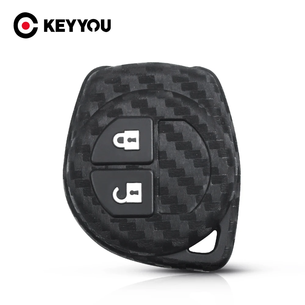 

KEYYOU 10 шт. силиконовый чехол для ключей из углеродного волокна, резина для Suzuki Grand Vitara Swift Liana Window SX4 Jimny Samurai Amagatarai
