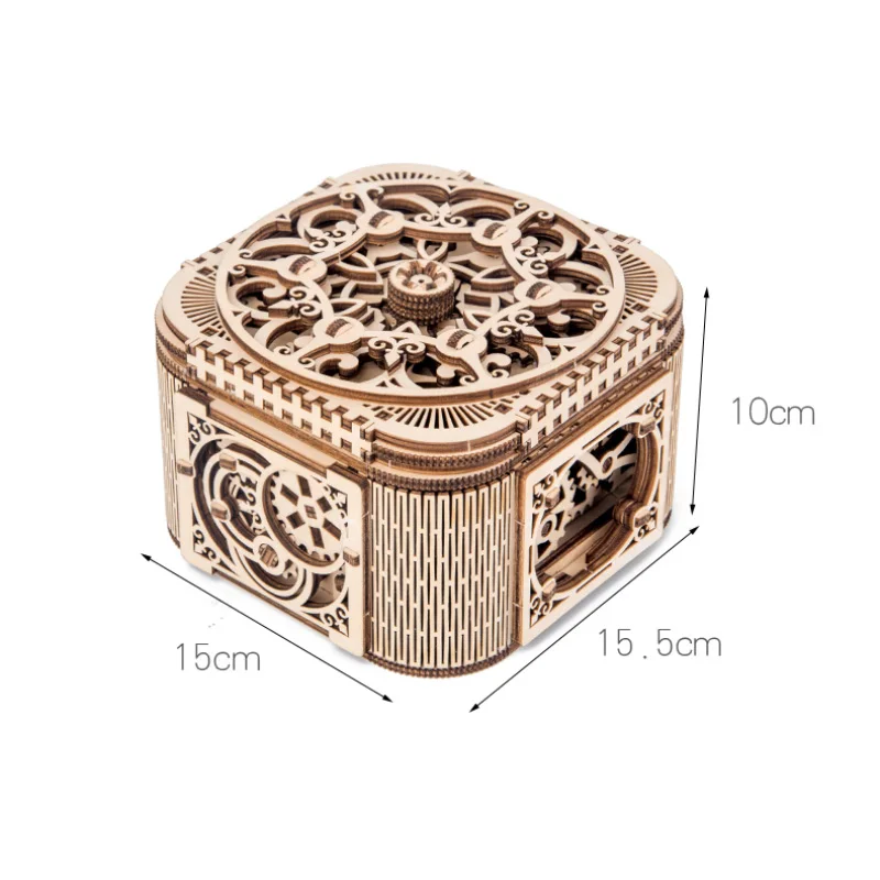 Деревянная 3D шкатулка для драгоценностей сборная креативная игрушка Подарочная