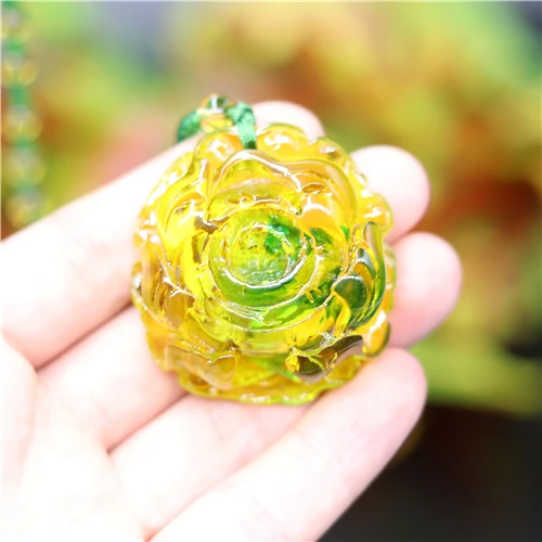 Желтая Янтарная Роза подвеска модное ожерелье с цветком очаровательные