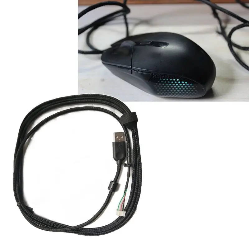 

Durable Nylon USB Soft Mouse Cable Line Replacement Wire for logitech G303 Mouse HCCY