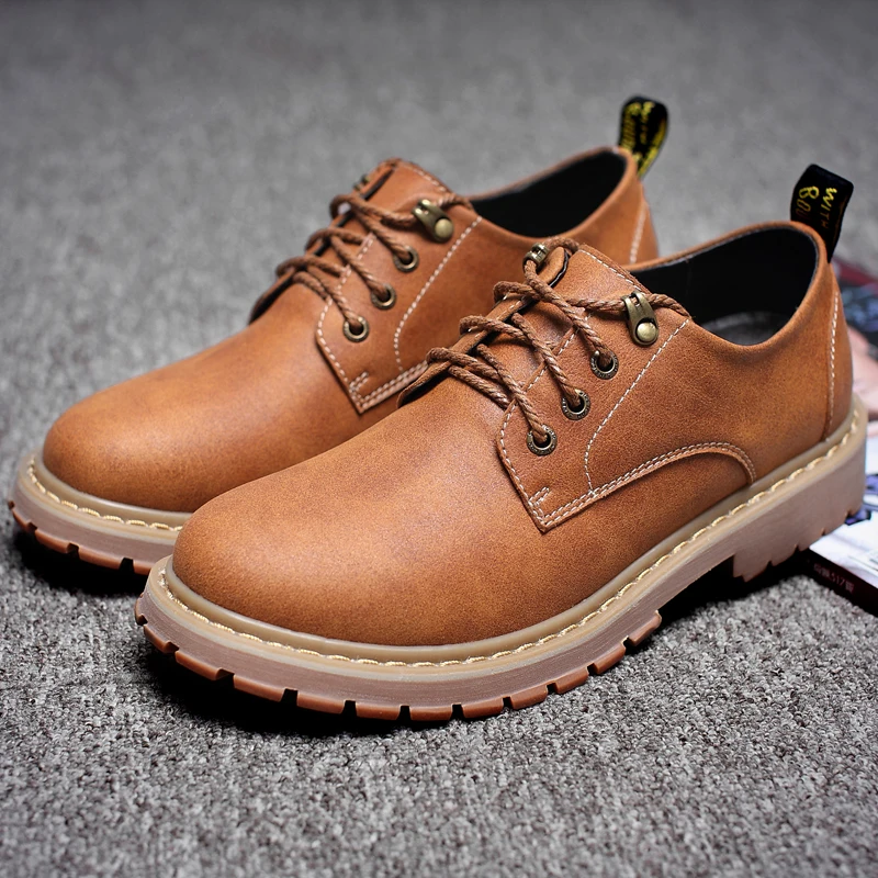 Мужские лоферы для отдыха в стиле ретро Повседневная дышащая обувь кожаные