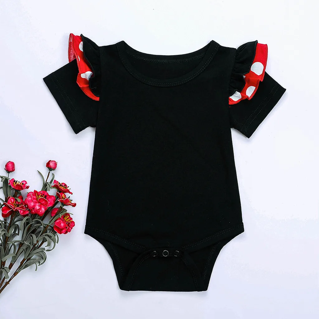 

New Summer 0-2 Years Kids Clothes Newborn Infant Baby Girls Dot Floral Print 3pcs Cute Romper Shorts Outfits Bow Headband Sets