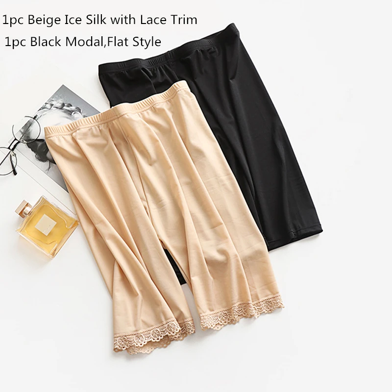 2 шт./лот женские безопасные короткие штаны плюс размер пять летние шелковые