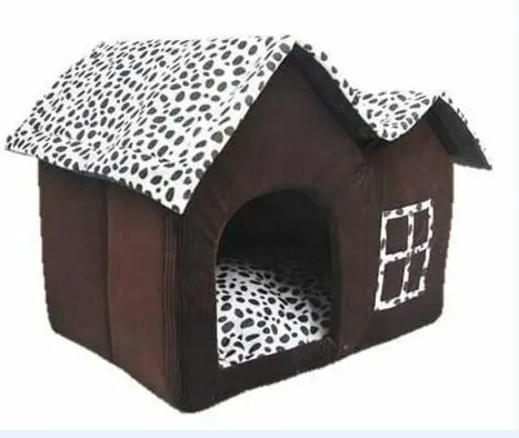 

Dog house kennel Double topped spotted Villa Summer Cat's nest Removable mat Semi enclosed dog beds for small dogs Pet Supplies