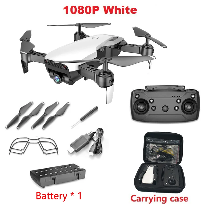 LAUMOX M69G FPV Дрон с камерой 4K HD Дрон широкоугольный WiFi складной селфи Дрон оптический поток RC Квадрокоптер Vs E58 M69 Дрон - Цвет: 1080MP White 1B CB