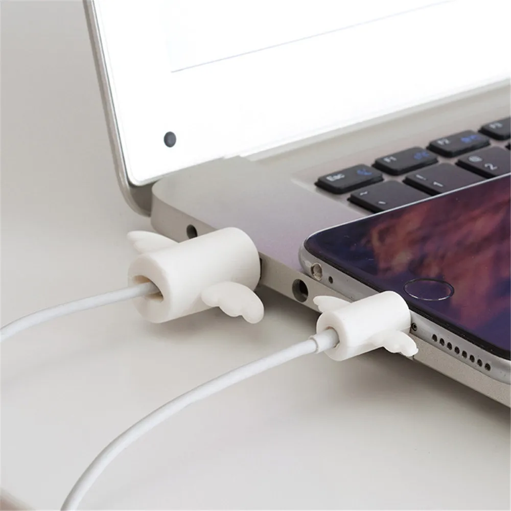 1 пара милых мультяшных чехлов для защиты кабеля наушников USB устройство