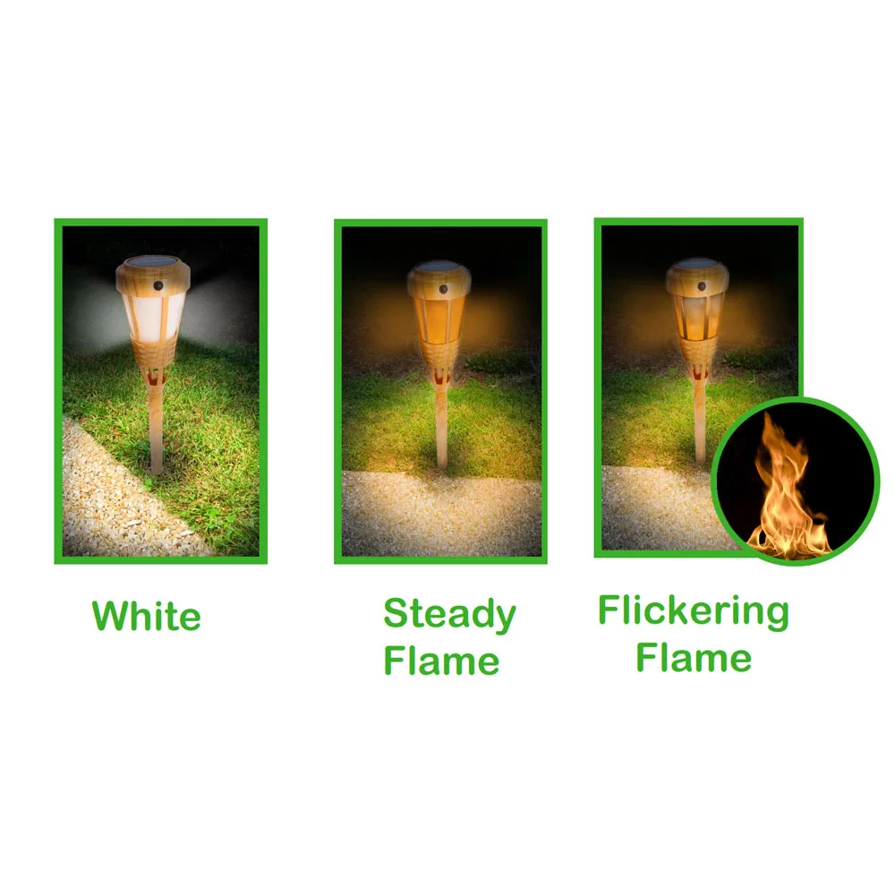 

4pcs Outdoor Garden Solar Bamboo Torch Lights Landscape Pathway street garland Solar Torch Lights Solar Lawn Spike Spotlights