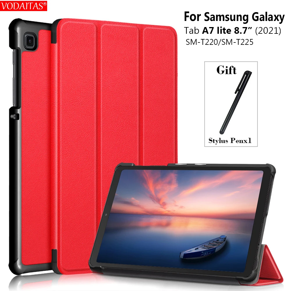 

Flip Stand Leather Funda Capa For Samsung Galaxy Tab A7 Lite 8.7 inch SM-T220 SM-T225 Coque Cover T220 T225 Magnetic Case