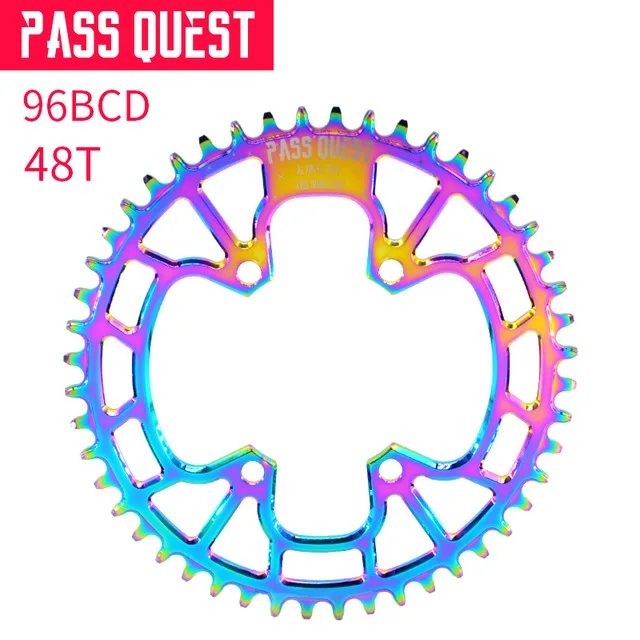 Пасс QUEST 96BCD с титановым покрытием MTB узкая широкая цепь/цепное колесо 34 T/36 T/38 T/40 T/42 T/44 T/46 T/48 T велосипед deore xt Chainwheel - Цвет: 48T