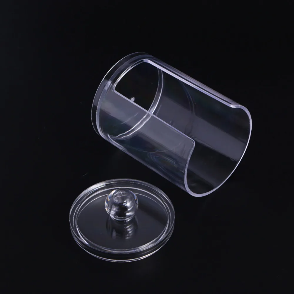 

Cotton Swab Organizer Storage Case Round Container Makeup Holder Box