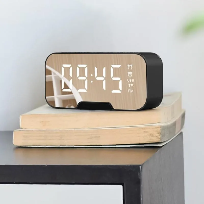 Светодиодные зеркальные часы 1 шт. цифровые настольные радио беспроводные Часы