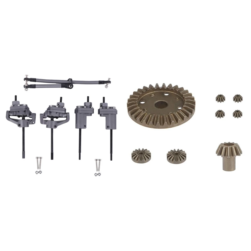 

8 шт. модернизированная металлическая Шестерня 30T 16T 10T дифференциальные приводные шестерни с металлическим передним и задним портальным об...