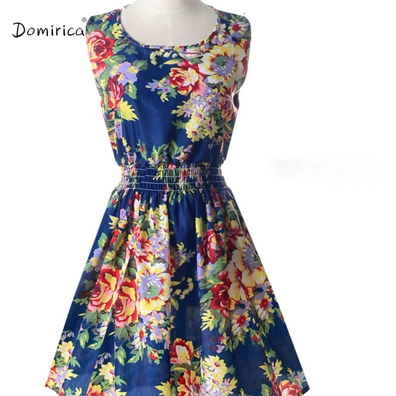 

Vest Dress Female Summer Floral Chiffon Sleeveless Plus Size Dresses All-match High Waist Dresses Women's Summer Sundresses