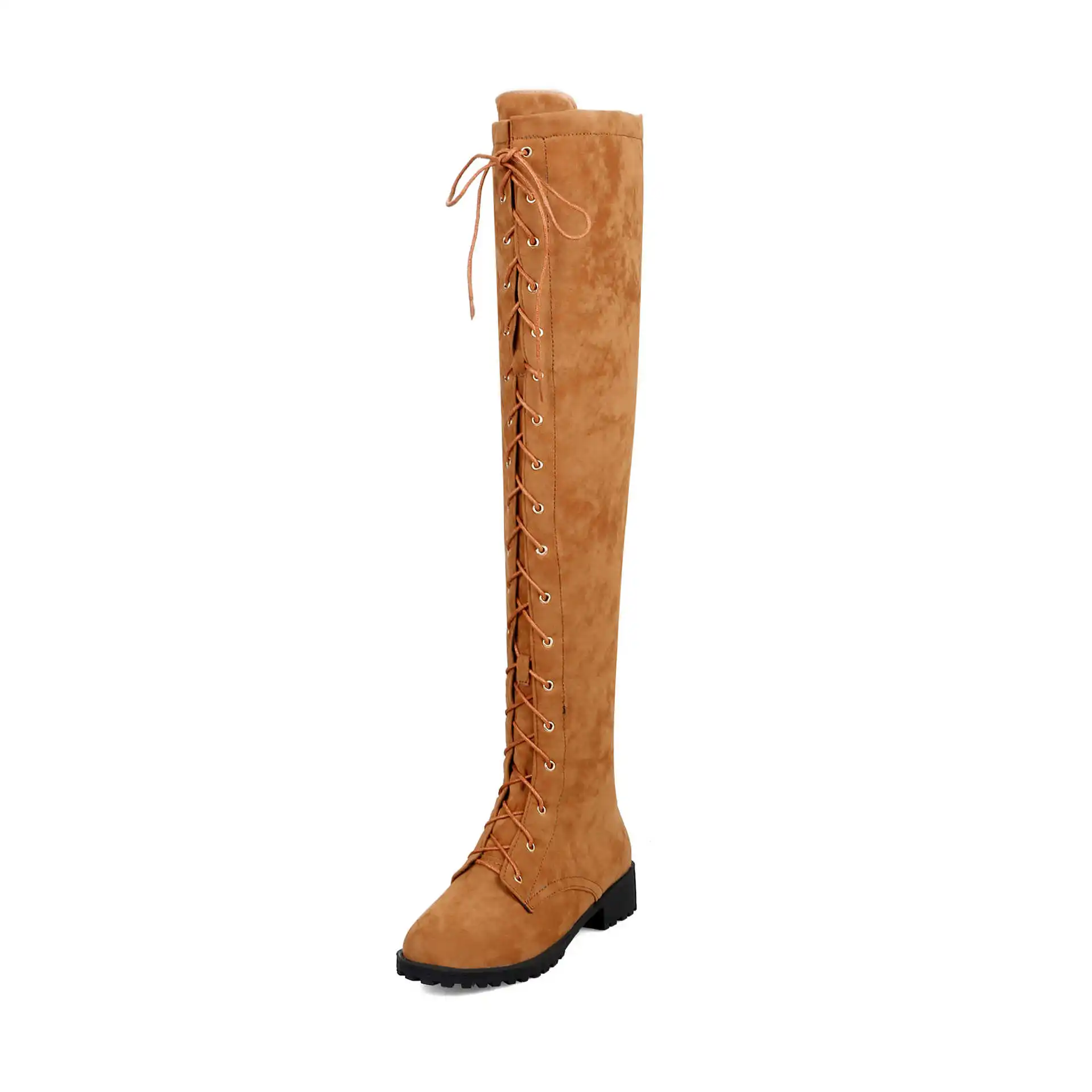 

Front Knee Boots anti Velvet Large New Women's boots low heel