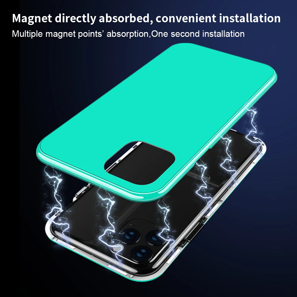 2019 Magnetic adsorption Phone Case For iPhone 11 Pro Max XR XS MAX X 8 7 6 6s Plus PC Bumper Macaron Cases Glass Magnet Cover | Мобильные