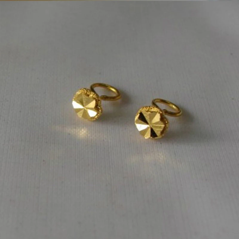 Женские серьги гвоздики Подсолнух сережки из чистого желтого золота 24 К 0 92 г 5 2