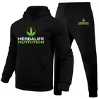 Herbalife питание 2021 мужские комплекты из 2 предметов с принтом толстовка с капюшоном + брюки пуловер Толстовка спортивная одежда костюм одежда