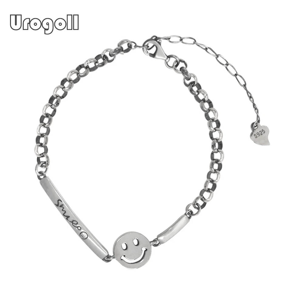 

Ювелирные украшения из натуральной S925 стерлингового серебра Мода улыбка браслеты для женщин и девушек, вечерние свадебные юбилейные 925, юве...