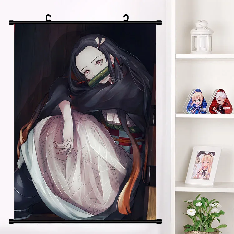 V Аниме Demon Slayer: Kimetsu no Yaiba Hashibira Kochou Shinobu Kanroji Kamado настенный плакат с прокручиванием домашний декор - Цвет: V