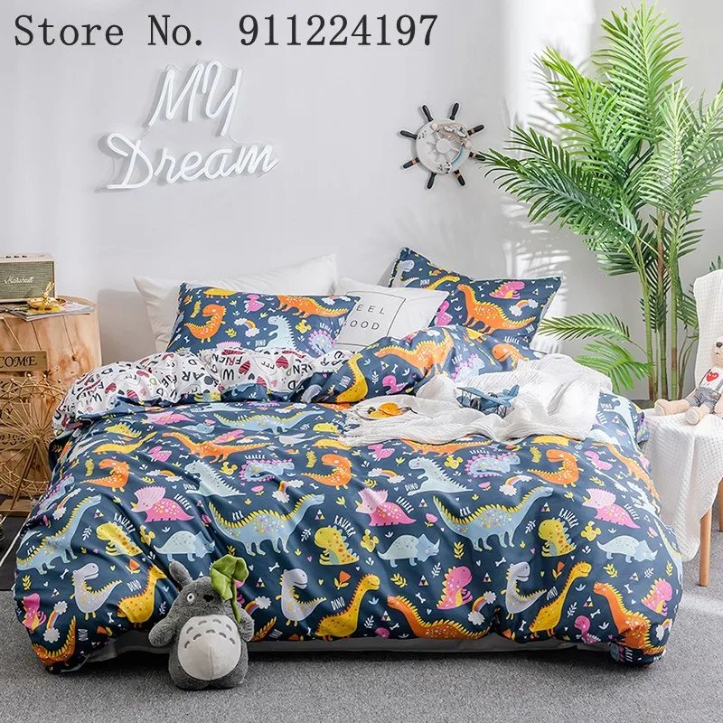 Роскошный чехол с принтом динозавры для дома 2/3 предмета удобная пододеяльник