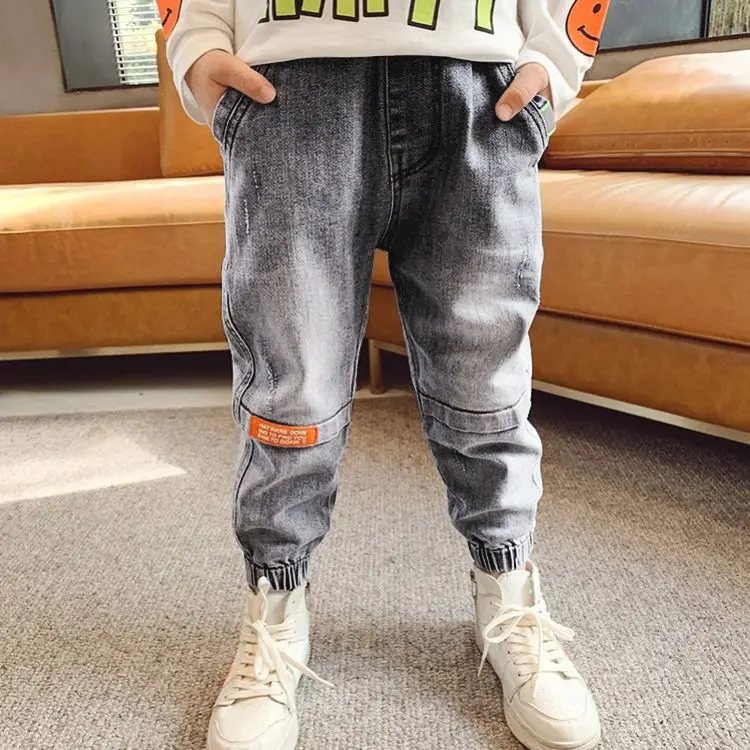 Джинсы хлопковые однотонные для мальчиков 3-11 лет 2 цвета | Детская одежда и обувь