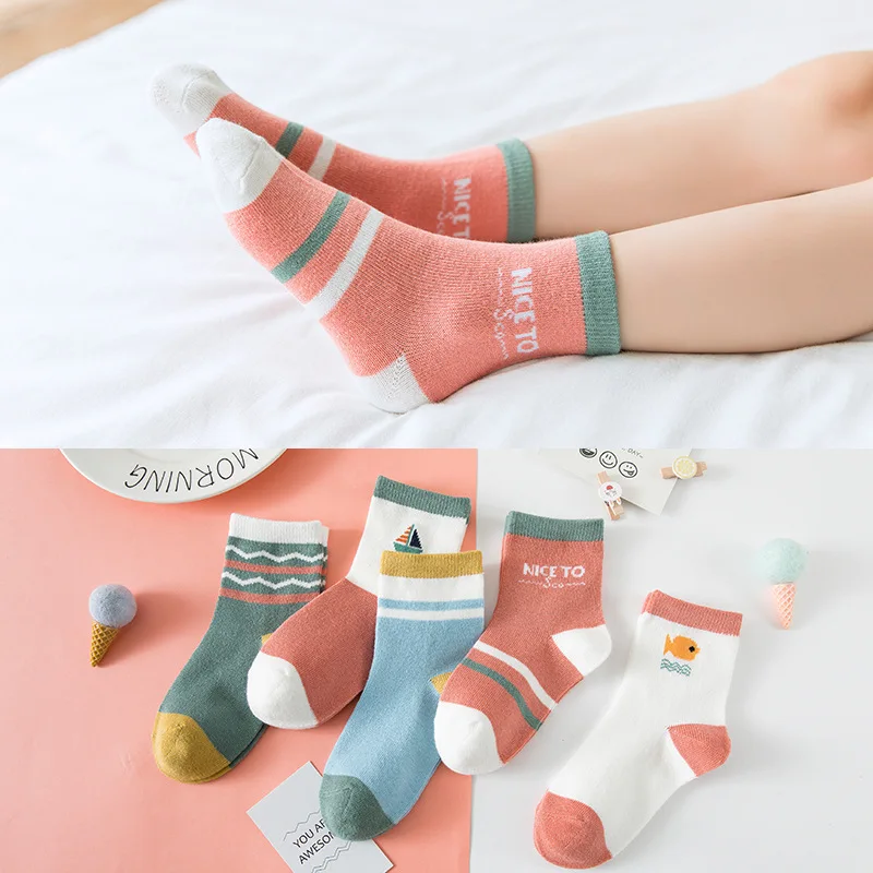 

Lawadka 5 Pairs/Lot Cotton Cartoon Kids Socks for Girls Baby Boys Girls Socks For 1-12 Years Autumn Winter Children's Sock 2020