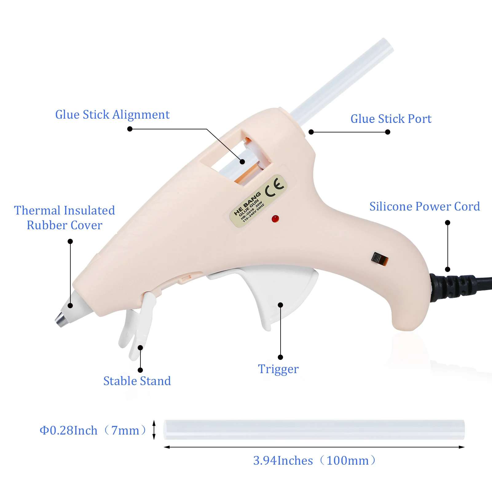 

20W Yellow Color Macaron Hot Melt Glue Gun Handy Heater Silicone Mini Guns Armas Power Tools Home DIY Quick Repairs