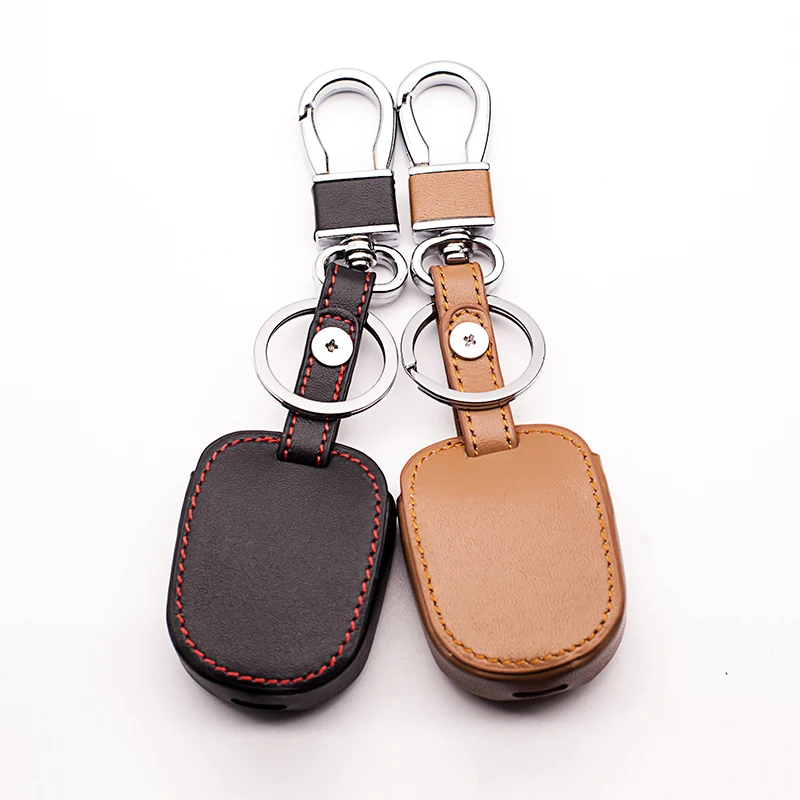 

Leather Key Chain Key Holder Case Cover For Ford Explorer 5 Transponder Key L21 5 buttons remote protect shell Key cases keys