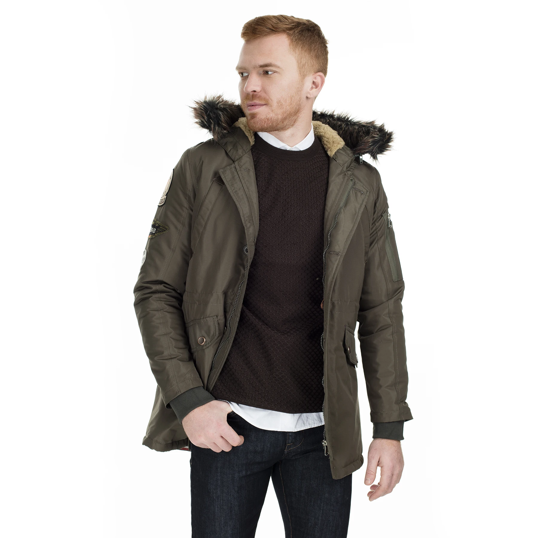 Frappoli Slim Fit пальто с капюшоном мужские 2162049 W0|Мужские пуховики| |