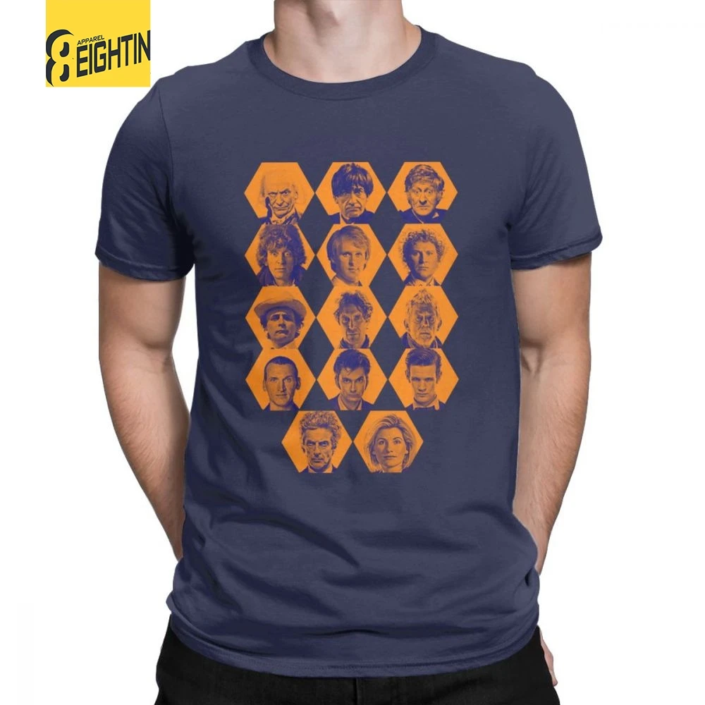 Doctor Who The четырнадцать Doctors простая футболка мужская одежда с короткими рукавами