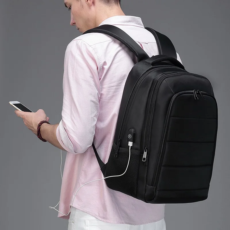 

Вместительный дорожный рюкзак для мужчин, молодежная сумка с защитой от кражи и USB-зарядкой, деловой Водонепроницаемый ранец для ноутбука