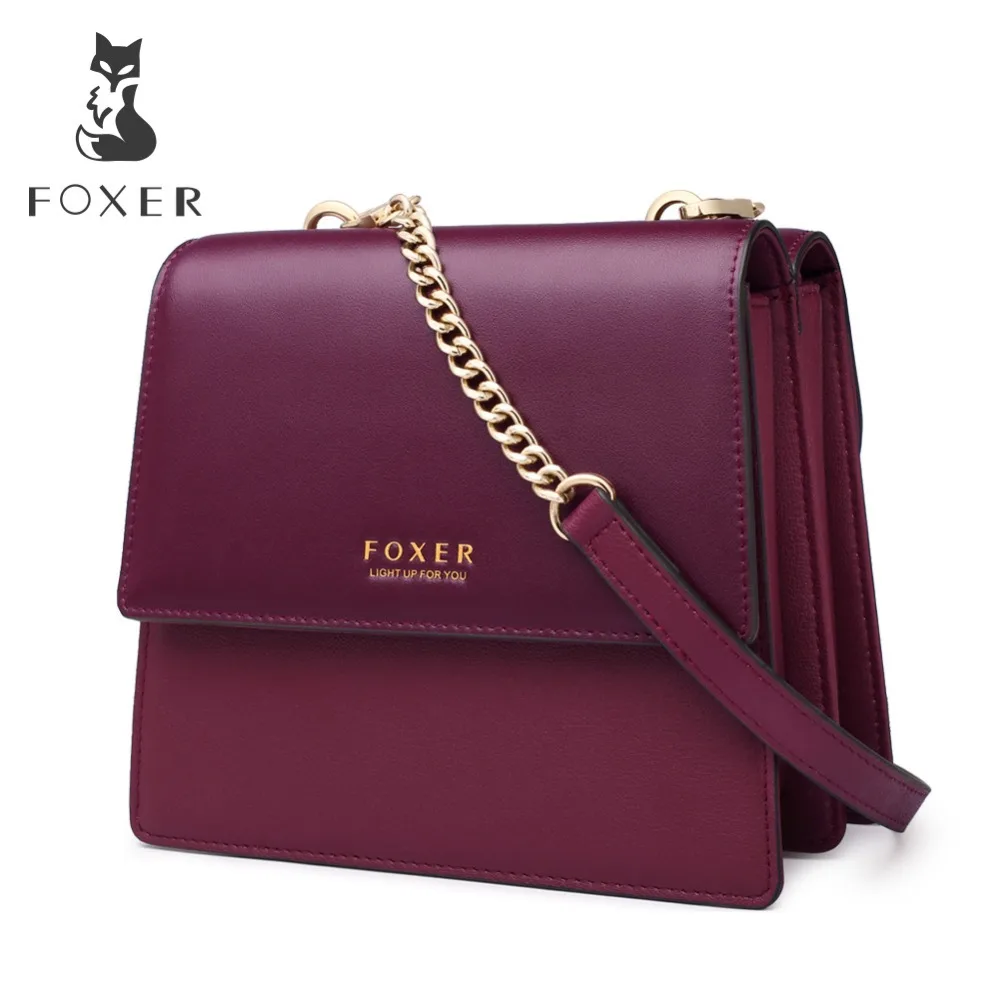 FOXER Брендовая женская маленькая Ретро сумка с клапаном Женская двусторонняя для