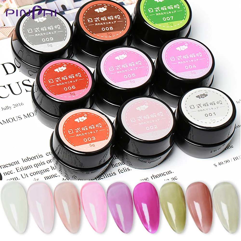 

Pinpai New Japanese Nail Gel Dirty Last Soak-off UV Led Nail Varnish Translucent Glaze Amber Glass UV Nail Lacquer DIY Manicure