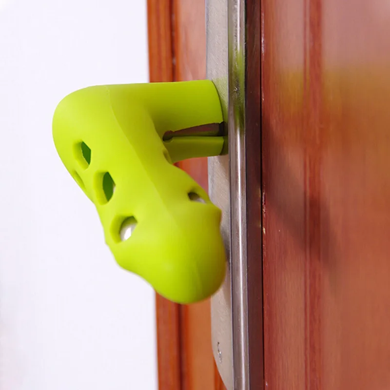 Perilla de manija de puerta de seguridad, cubierta de silicona, anticolisi&oacute;n, manija de seguridad, suministros para seguridad de beb&eacute;s, alta calidad, duradero-2
