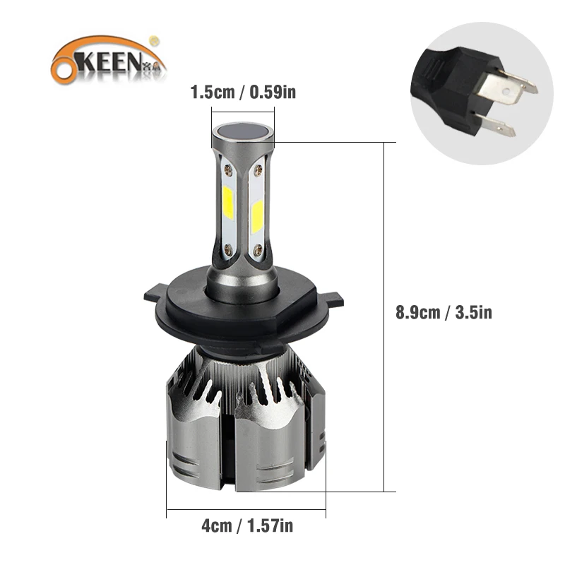 OKEEN 8 сторон со светодиодными кристаллами для 13500LM H8 H7 H11 противотуманные фары h4 светодиодный фар HB3 9005 HB4 H3 880 881 H27 светодиодный H1 9012 HIR2 авто светодиодные лампы 12 В 6000 К