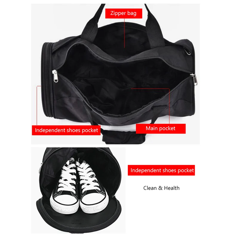 Женская и мужская сумка для фитнеса обуви дорожная тренировочная легкая на плечо