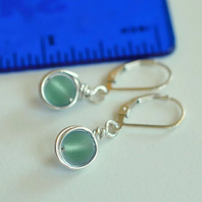 

Light Green Earrings Round Crystal Pendant Boho Jewelry Simple Fashion Charm Earrings Accessories Women's Earrings Anniversary