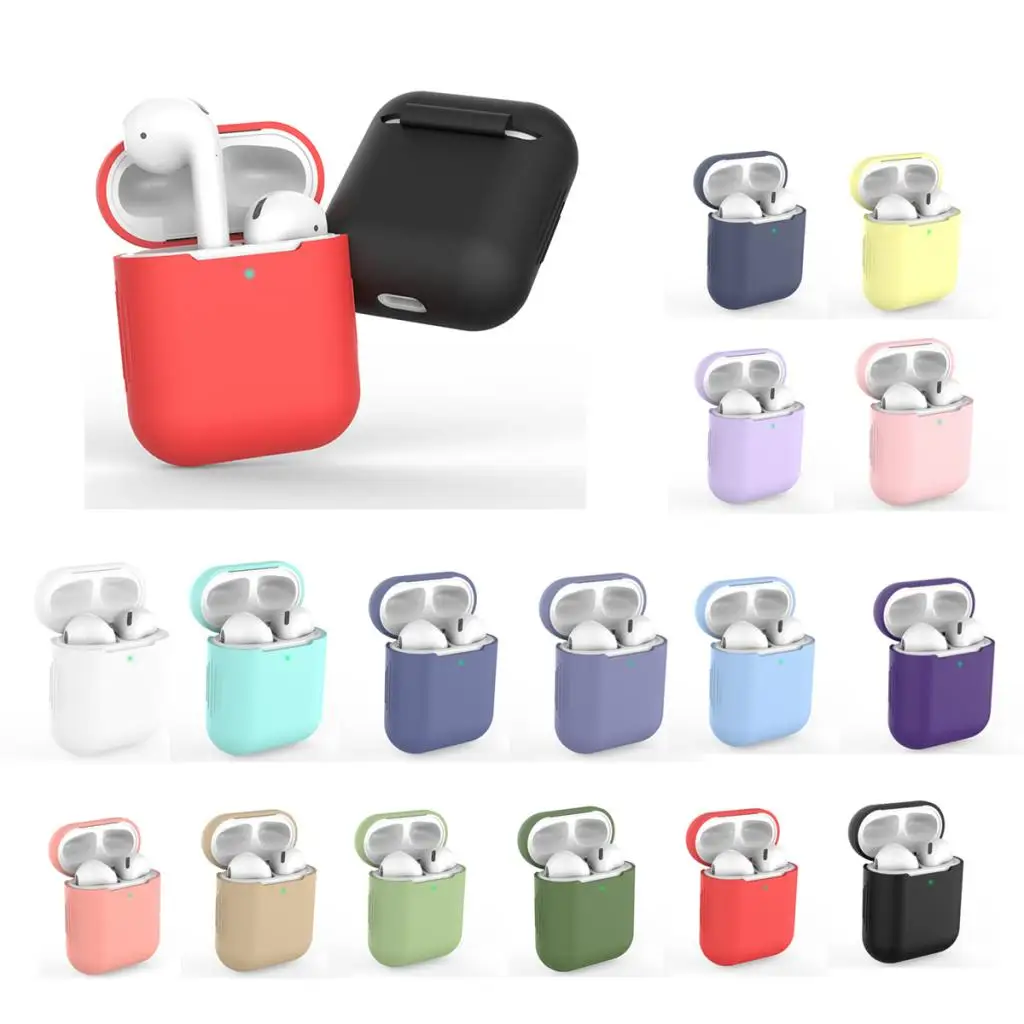 Чехол для наушников Apple AirPods 1 2 силиконовый чехол Беспроводная Bluetooth сумка