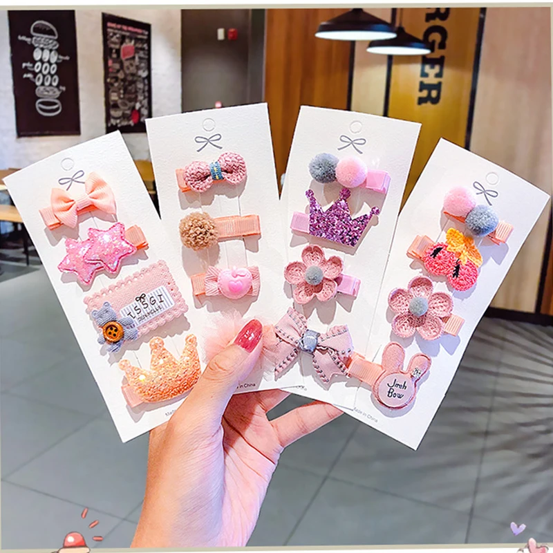 Заколки для волос с бантом девочек Милые кружевные детские заколки со звездами