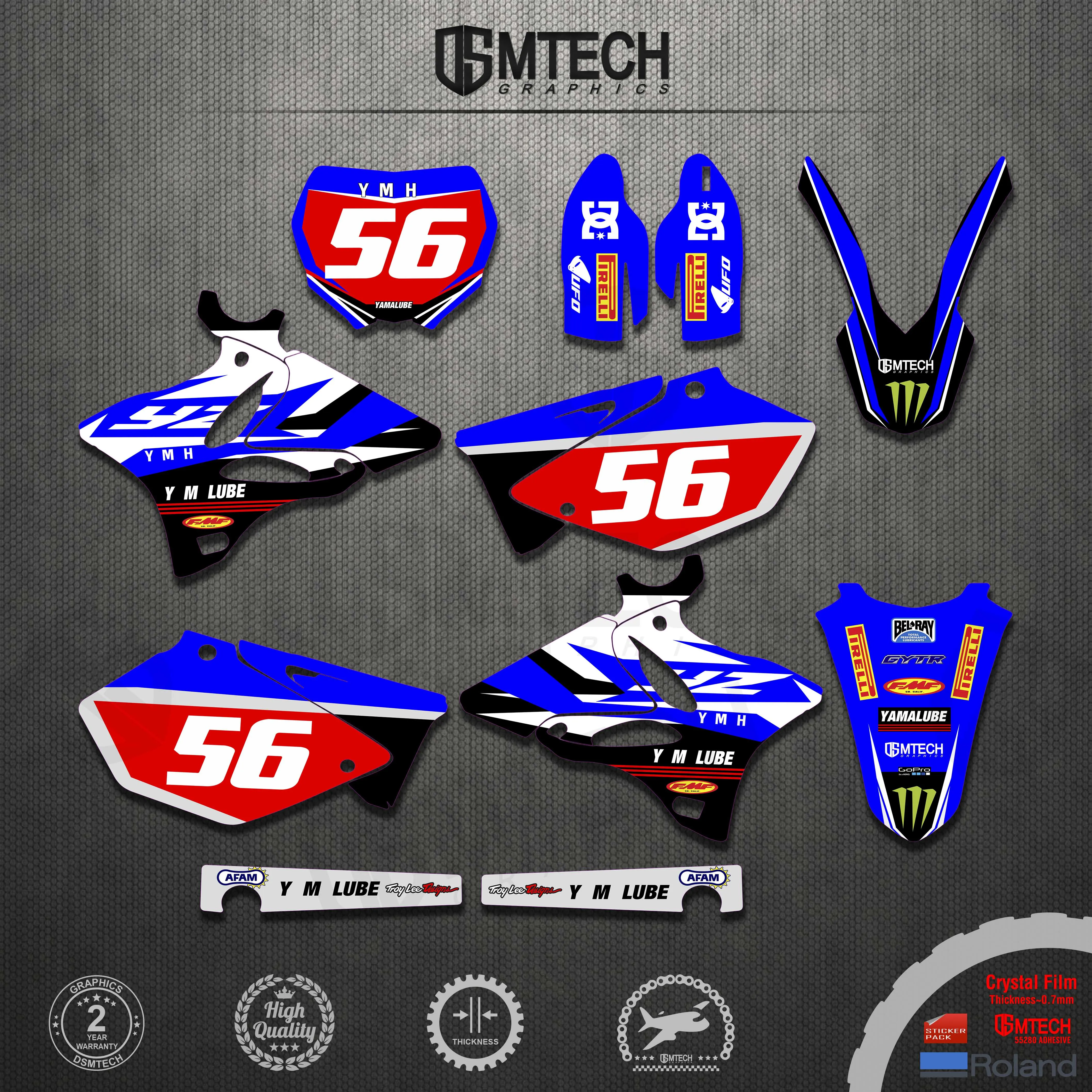 DSMTECH наклейки графика наборы для YAMAHA YZ125 YZ250 2002 2005 2006 2007 2008 2009 2010 2011 2012 2013 2014 YZ