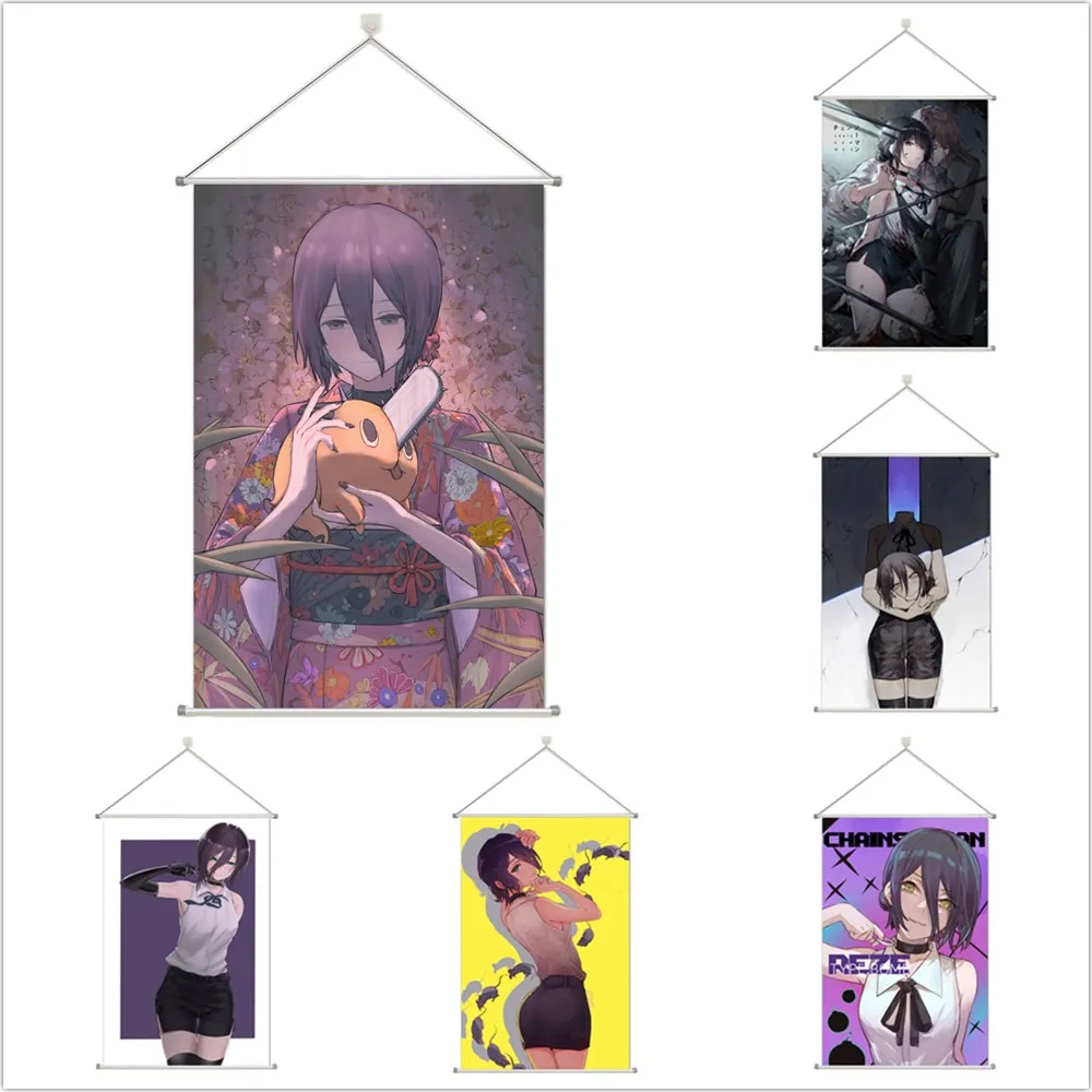 

Chainsaw Man Reze Quanxi Alloy Scroll Cartoon Comic Scroll Hanging Wall Decor