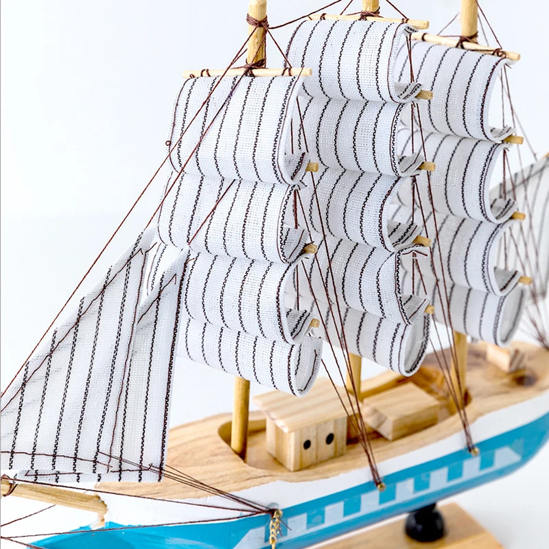 Деревянный домашний декор Ручная работа Парусная Европейская лодка парусная