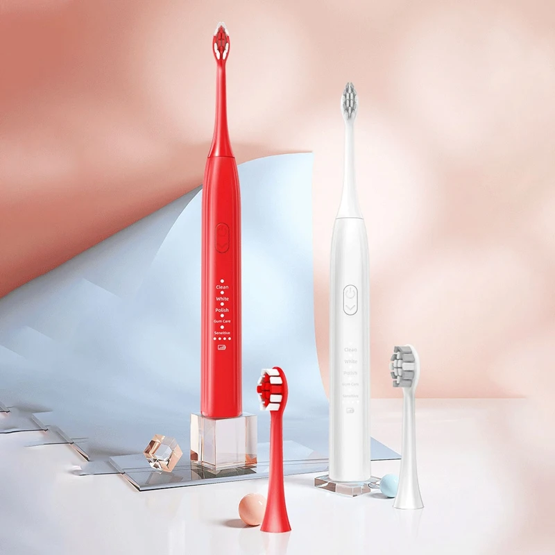 

Ultrasonic Electric Toothbrush Smart Timer -Toothbrush 2 DuPont Brush Heads & Travel Case Whitening Teeth Brush