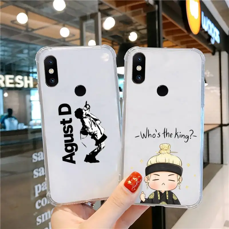 

Agust D Phone Case Transparent For Xiaomi CC 9 11 MAX3 Mix3 MIX2 6X 8 5x 10S 11 10 X SE lite Pro