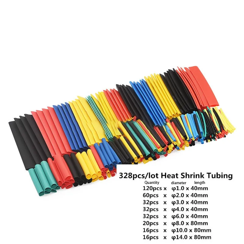 127 шт/328 шт набор автомобильных электрических кабельных трубок термоусадочные