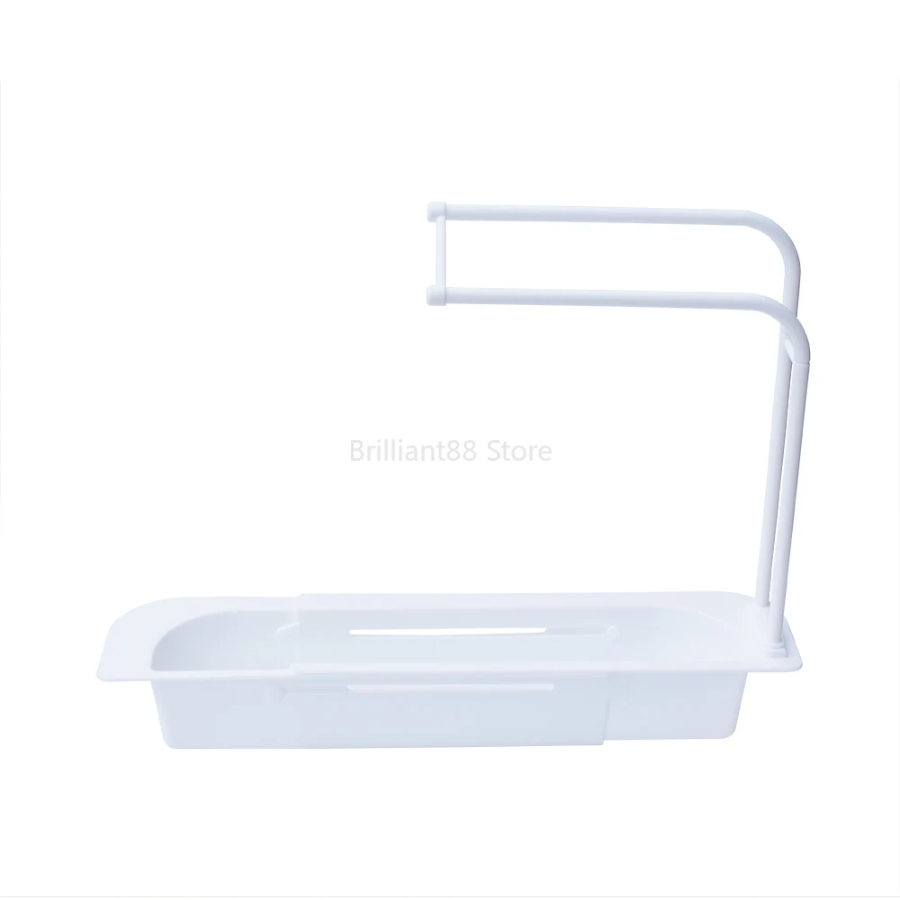 

Drainer storage basket telescopic sink rack soap sponge faucet rack bag adjustable bathroom rack kitchen accessories