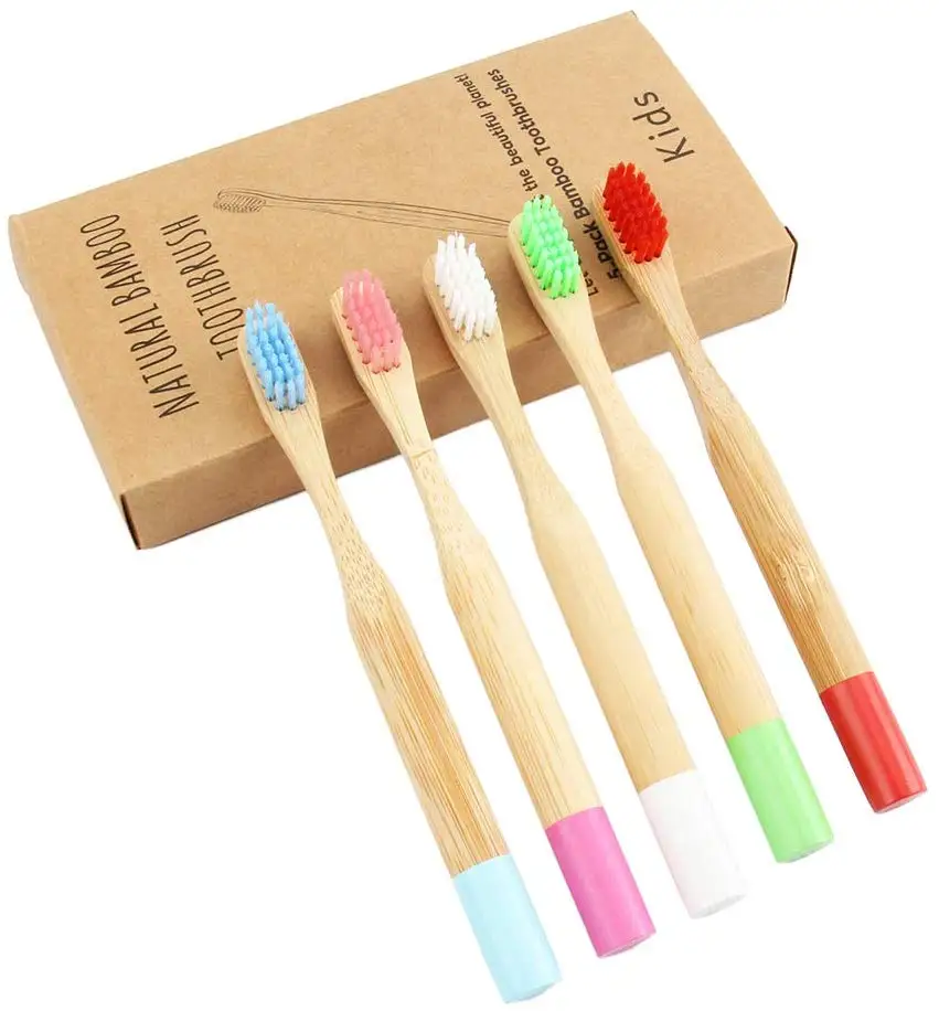 Зубная щетка среднего размера с мягкой щетиной из бамбуковой целлюлозы и